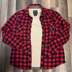 Fleece lined flannel jacket size medium